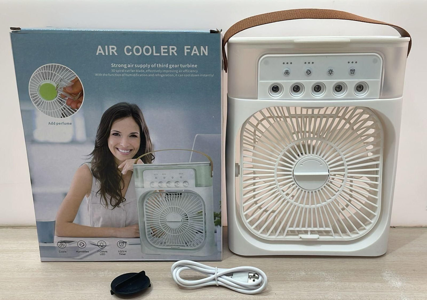 Portable Air Cooler Fan With 7-Color Light – Personal AC Fan